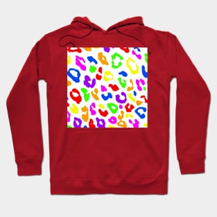 Leopard Print Rainbow White Hoodie